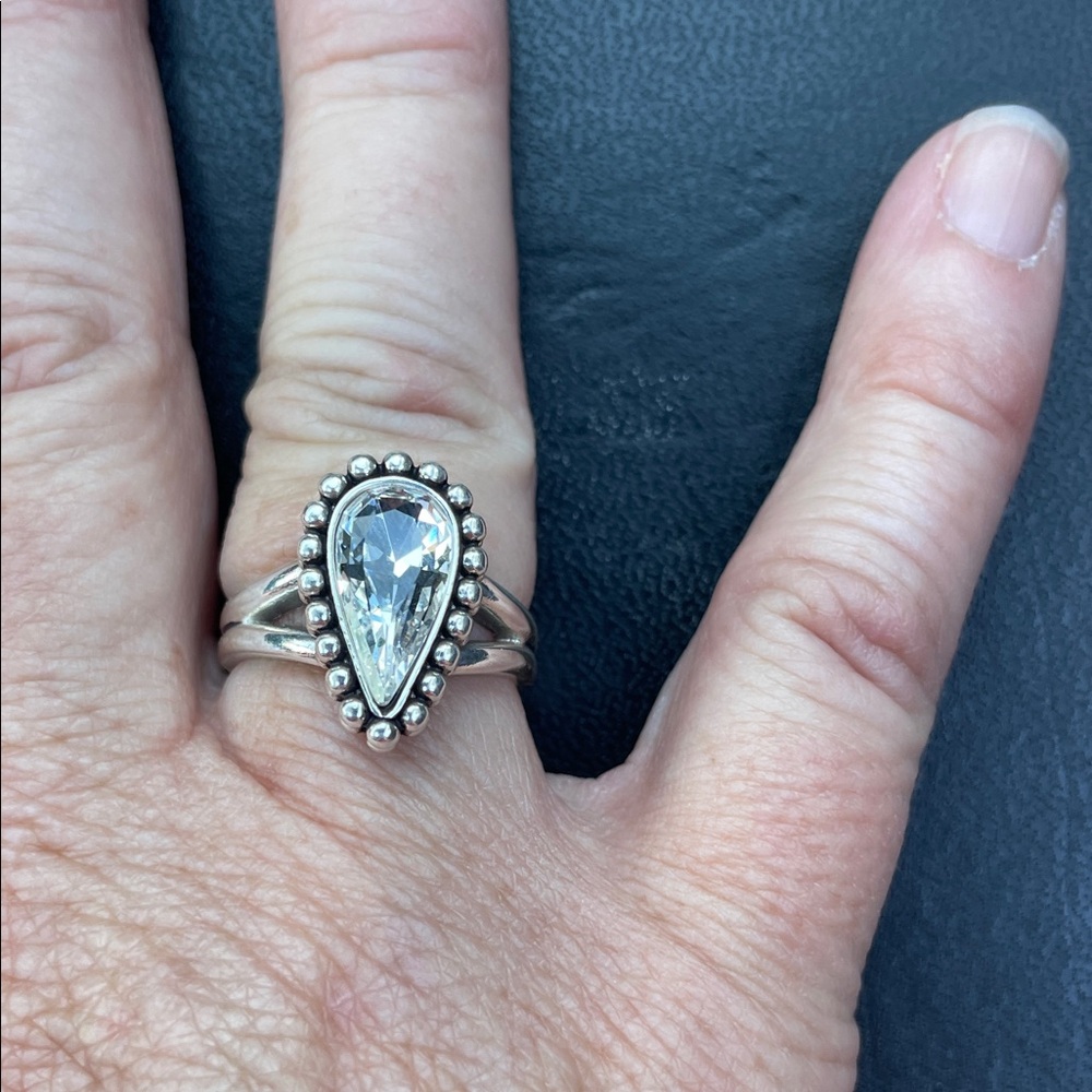 Brighton Teardrop CZ Ring - Clear Crystal